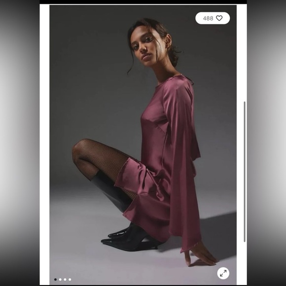 NWT Urban Outfitters Kiss The Sky Satin Long Sleeve Mini Dress 
Size Large - Picture 4 of 12